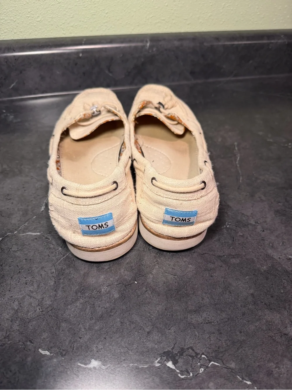Toms Women's Light Beige Canvas Tassel Loafers